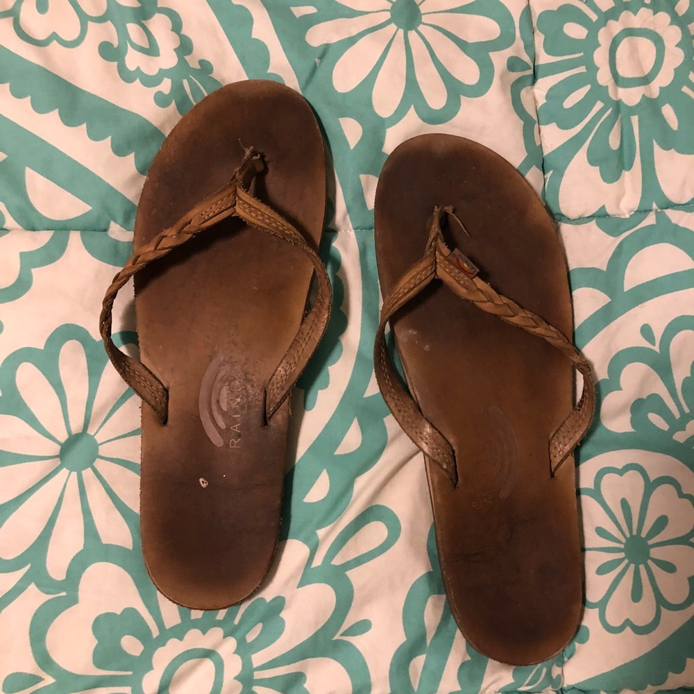 Rainbow flip flops
